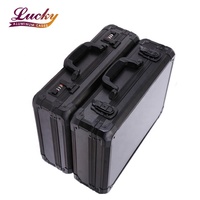 Boîte à outils porte-bonheur en alliage d'aluminium, valise de sécurité résistante aux chocs, boîtier pour caméra avec mousse prédécoupée