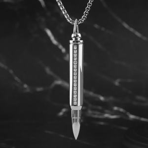 Collares con Colgante de Bala de Hip Hop Personalizados para Hombre, Regalo para Parejas, Dijes de Diamantes CZ, Colgantes para Cenizas - Product Image 4