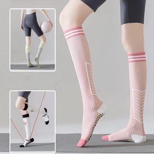 Calcetines Largos Profesionales Moldeadores hasta la Rodilla de Algodón y Spandex – Calcetines Elásticos de Compresión para Hombres y Mujeres, Ideales para Fitness, Running, Yoga y Uso Doméstico - Product Image 3