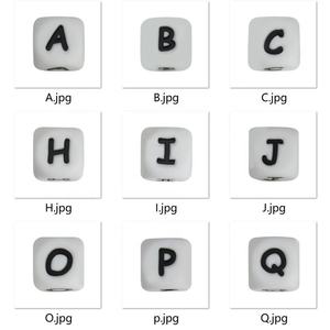 खाद्य ग्रेड सिलिकॉन टेनीथिंग सिलिकोन अल्फ़ाज़ के लिए अल्फ़ाज़ अक्षर बीड - Product Image 4