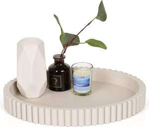 Plateau ovale pour décor de table basse, plateau de table basse en béton de 13 ", plateaux décoratifs pour centres de table. - Product Image 1