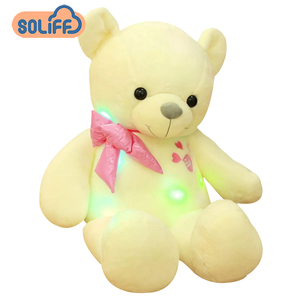 Hot tùy chỉnh đáng yêu đầy màu sắc nhồi bông gấu bông búp bê LED Light up teddy <span class=keywords><strong>bear</strong></span> đồ chơi sang trọng - Product Image 1
