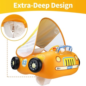 Flotador Inflable para Bebés con Forma de Auto, con Toldo Ajustable y Asiento de Seguridad, Juguetes para Piscina para Niños de 1 a 4 Años - Product Image 4