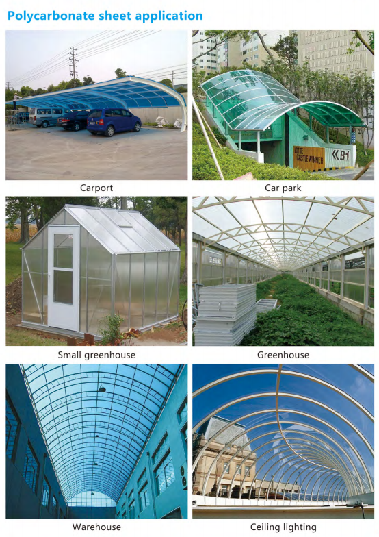 Polycarbonate Hollow Sheet Honeycomb Sheet Multi Wall Sheet for green house carport