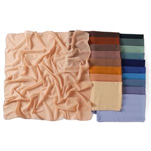 Perla gasa sólida 90 <span class=keywords><strong>centímetros</strong></span> bufanda cuadrada pequeña gasa bufanda cuadrada musulmana gasa bufanda con 50 colores turbante chal - Product Image 3