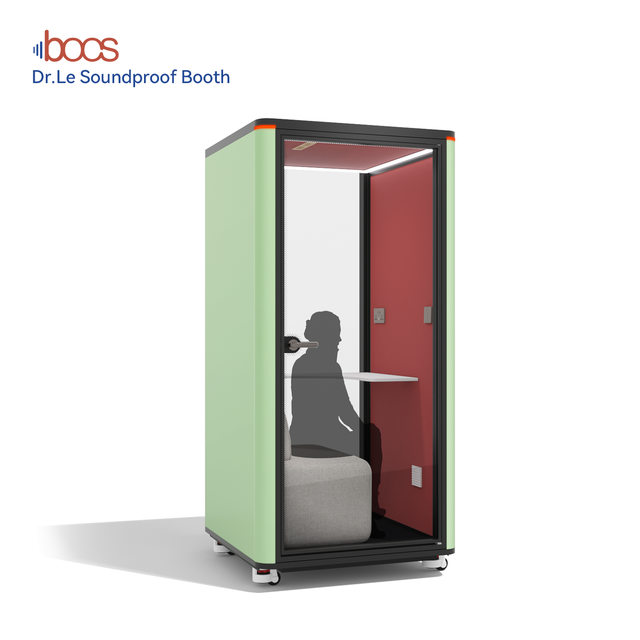 New Design Single Person Office Pod Soundproof Noise Isolation Booth with Built-in LED for Podcast Studio Movable
