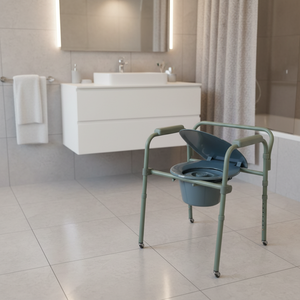 Chaise de toilette premium à roulettes – Chaise de toilette pour hôpital et domicile, roulement fluide, légère, durable, confortable - Product Image 3
