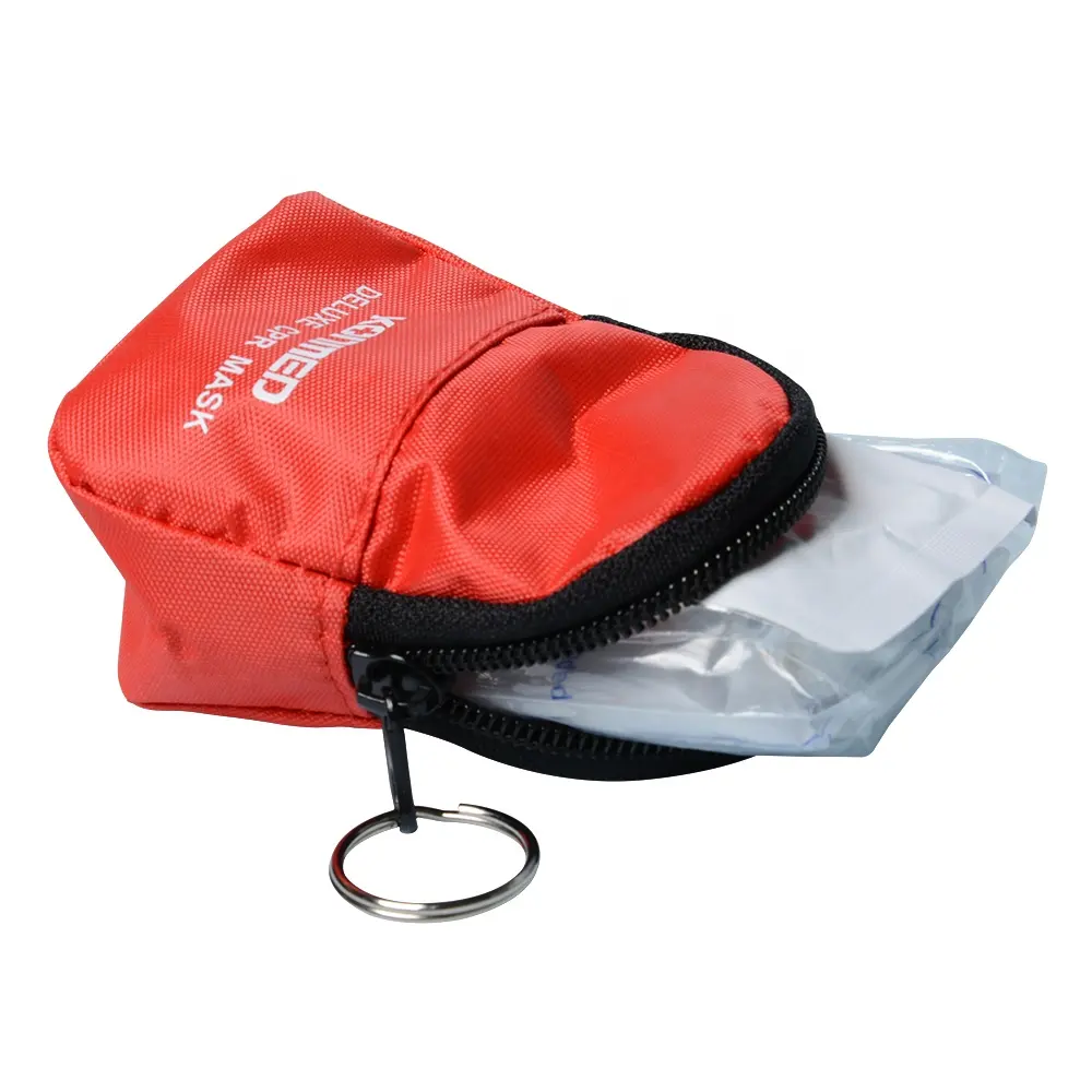 תיק ניילון עם מחזיק מפתחות מסיכת CPR חד פעמי באיכות הטובה ביותר מגן מסיכת עזרה ראשונה חירום קל לקחת