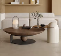 Prix de gros minimaliste nordique Mobilier de salon en bois au design moderne Table basse ronde en bois pour salon