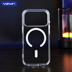 VAWI C028 Étui rigide transparent en PC antichoc pour <span class=keywords><strong>iPhone</strong></span> 12 <span class=keywords><strong>13</strong></span> 14 15 16 17 <span class=keywords><strong>Pro</strong></span> Max Étui de téléphone magnétique transparent avec boutons métalliques - Product Image 5