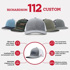 Gorras Trucker Richardson 112 Deportivas de 6 Paneles con Visera Precurvada al por Mayor, con Logotipo Personalizado, Gorra Trucker de Malla, Gorras para Hombre - Product Image 2
