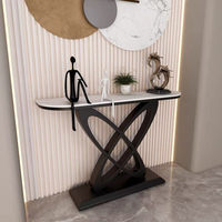 Console murale en pierre frittée de luxe léger, style moderne et minimaliste, pour entrée, couloir ou salon