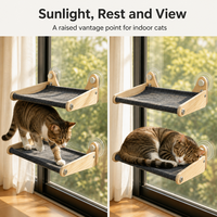 Lit pour chat moderne et luxueux avec cadre en bois pour une utilisation en extérieur, lit pour chat, chaise longue pour chat, lit pour chat en bois, lit pour chat de fenêtre