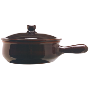 Poêle en terre cuite à une poignée, ligne marron, diamètre [indiquer le diamètre] 19CM - Product Image 1