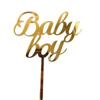 Baby Boy Tortendekoration Gold Acryl Babyparty/Neugeborenen Geschlechtsoffenbarung Party Tortendeko Willkommen Baby Boy Partyzubehör