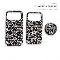 Coque de téléphone brillante et mate pour iPhone 18 Pro Max, motif léopard, film de protection pour iPhone 17 18 Pro Max