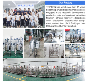 หม้อปฏิกิริยาสแตนเลส Toption ขนาด 5 ลิตร 1000 ลิตร สำหรับกระบวนการเคมีอัตโนมัติ ได้รับการรับรองมาตรฐาน ISO CE ATEX สำหรับใช้ในห้องปฏิบัติการและอุตสาหกรรม - Product Image 4
