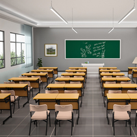 Ensemble de table et de chaises en bois à siège unique pour étudiant, mobilier scolaire chaud, table d'étude classique pour étudiant, bureau d'école, salle de classe