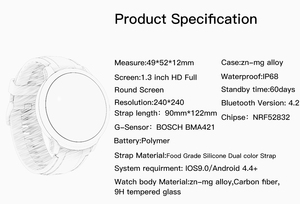 2020 SN80 táctil completa ronda larga espera de monitor de ritmo cardíaco reloj inteligente - Product Image 2
