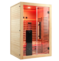 Ruang Sauna Inframerah Jauh 2 Orang yang Dapat Disesuaikan, Sauna Inframerah Kayu Hemlock Dalam Ruangan untuk Relaksasi