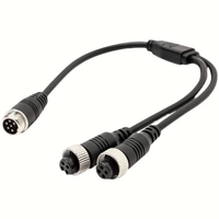 Connecteur rapide GX12 en Y à 4 broches, un mâle vers deux femelles, faisceau de câbles PVC, câble vidéo, prise aviation, capteur d'ordinateur