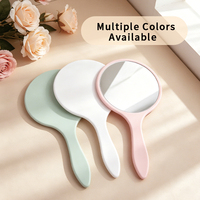 Nouveau miroir de maquillage rond en plastique haute définition pour femmes - Miroir de beauté compact portable