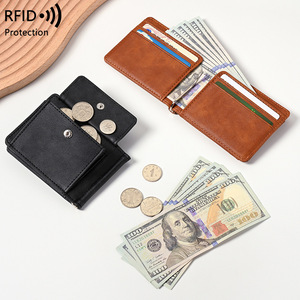 RFID Blocking Men's Slim Wallet Vintage Leather Bifold Money <b>Clip</b> Front Pocket Card Holder Wholesale - Product Image 2