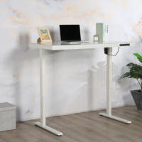 Nouveau Tables réglables en hauteur de bureau en verre trempé à moteur unique avec charge USB