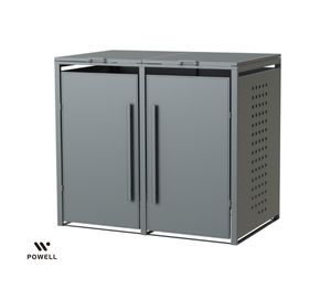 تصميم جديد من الشركة المصنعة للمصدر ، صندوق 2 سلة ، ليتر كل لون أنثراسايت بغطاء سلة بعجلات - Product Image 1