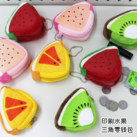 Dompet koin buah oranye semangka lucu kantung Dompet ritsleting kreatif kustom dengan hadiah gantungan kunci untuk anak dan anak perempuan