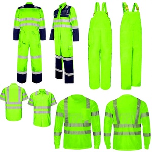 Vêtements de sécurité réfléchissants en polyester durable de haute qualité, ANSI Classe 1, imperméables, à col boutonné, col rond, industriels - Product Image 1