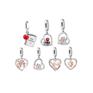 Fit Original Pan Charms Bracelet 925 Sterling Silver Tree Teacher Book Apple Bead For Women Jewelry Making - Product Image 1