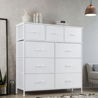 Commode en tissu avec 9 tiroirs, organisateur de rangement léger, commode pour chambre à coucher, couloir, entrée, placards, boîte de rangement