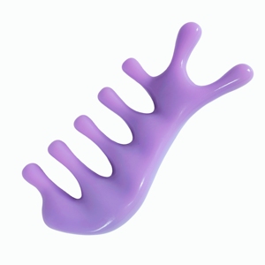 Peigne de massage du cuir chevelu en résine violet lavande tendance pour le soulagement du stress et la relaxation - Product Image 6
