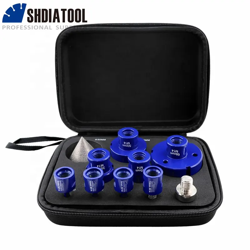 Vacuüm Gesoldeerde M14 Draad Diamant Kern Boor Bit Afschuining Bit Freesvinger Bit Met Hex Schacht Adapter Met Oxford Set