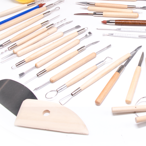 Giảm Giá Mạnh 45 Cái Dụng Cụ Điêu Khắc Đất Sét Tay Cầm Bằng Gỗ Bộ Dụng Cụ Mô Hình DIY Trong Túi Đựng - Product Image 3