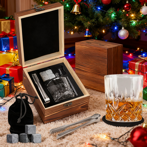Ensemble de verres à <span class=keywords><strong>whisky</strong></span> personnalisés avec logo personnalisé Verre à <span class=keywords><strong>whisky</strong></span> et sous-verre en pierre Promotion Ensemble de cadeaux de barware pour hommes - Product Image 1