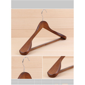 Appendiabiti in legno per uso domestico di colore scuro a spalla larga in legno massello appendiabiti da <span class=keywords><strong>uomo</strong></span> - Product Image 2