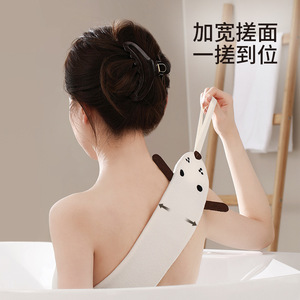 Double Sided Bath Towel Cartoon Cat Back Scrubber Exfoliating Tool For Body Cleaning And Massage - Product Image 2