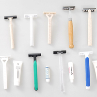 Kit de rasage jetable haut de gamme pour hôtels, avec lame unique et logo personnalisé, pour hommes