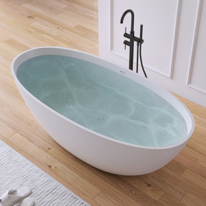 Baignoire en résine Maydon pour villa, baignoire à débordement en surface solide, fournisseur de baignoires blanches mates de 1650 mm et grossiste pour hôtels - Product Image 5