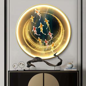 Moderno Quadro Luminoso LED in Porcellana con Motivo a <span class=keywords><strong>Pesci</strong></span>, Decorazione da Parete in Cristallo e Porcellana - Product Image 6