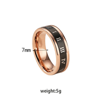 Europäisch-Amerikanische Mode 18K Vergoldeter Edelstahlring mit Römischen Ziffern, Drehbares Breites Band, Trendiger Party-Ring für Damen