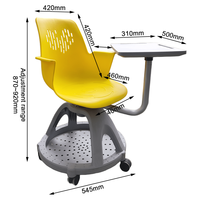 Bureau d'école Offre Spéciale chaise d'étudiant simple en plastique bloc-notes roues chaises d'école à vendre