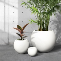 Pots de fleurs en argile fibre légère en forme de boule décoratifs pour la maison et le jardin