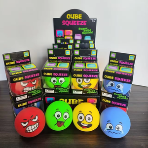 Jouet à presser carré malleable à récupération lente avec diverses expressions mignonnes et amusantes pour unisexe à partir de 14 ans - Product Image 3