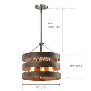 Candelabro Vintage colgante Industrial Isla <span class=keywords><strong>de</strong></span> cocina Antiguo Rústico Granja Luces colgantes <span class=keywords><strong>de</strong></span> <span class=keywords><strong>madera</strong></span> - Product Image 6