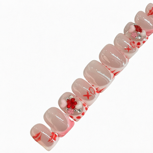 Ongles carrés professionnels faits à la main, design 3D, couverture complète, à coller, pour doigts, mignons, marque MT, certifiés CE, longueur courte, 10 pièces - Product Image 1