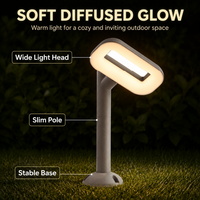 Lampe de jardin LED moderne à tête unique, étanche IP65, en aluminium, blanc chaud, pour parterres de fleurs, cour et allée
