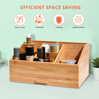Organisateur de rangement en bois multi-compartiments 2026 avec grande capacité pour le bureau et le salon, idéal pour organiser les comptoirs